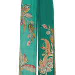 Somewhere Sunny Satin Botanical Print Elastic Waist Pocket Wide Leg Pants