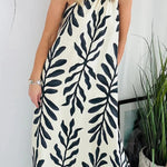 Floral Unique Printed One Shoulder Pocketed Loose Maxi Dress