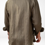 BRUNELLO SEASIDE LINEN SHIRT - Olive