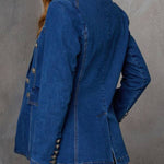 Easy On Me Faux Double Breasted Denim Blazer