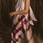 Unique Printed Halterneck Lace Up Backless Maxi Dress