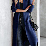 Knitted Tie Lapel Cardigan Sweater Jacket