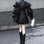 Vintage Layered Puff Sleeve Long Shirt