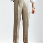 TUSCANY PLEATED COASTAL TROUSERS - Sand