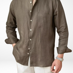 BRUNELLO SEASIDE LINEN SHIRT - Olive