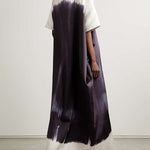 Batwing Sleeves Loose Contrast Color Printed Split-Joint Round-Neck Maxi Dresses
