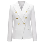 Long Sleeves Buttoned Notched Collar Blazer Outerwear