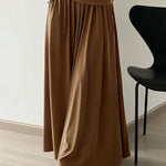 High Waisted Loose Solid Color Long Skirts Skirts Bottoms