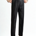TUSCANY PLEATED COASTAL TROUSERS - Black