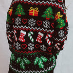 Christmas Pattern Knitted Crew Neck Long Sleeved Sweater