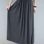 Casual Solid Color Elasticity Waist Pleated Skirts