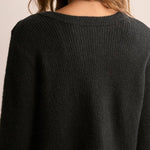 Solid Color Loose Long Sleeve Lace-up Knitted Cardigan