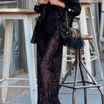 Stylish sequined long-sleeved elegant blazer