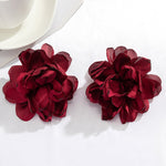 Solid Color Three-Dimensional Flower Drop Earrings
