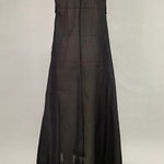 A-Line Loose Pockets See-Through Solid Color Round-Neck Cover-Up Midi Dresses