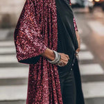 Disco Glamour Sequin Bell Sleeve Kimono