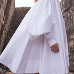 Long Sleeves Loose Buttoned Solid Color Stand Collar Mini Dresses Shirt Dress