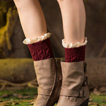 Original Creation Keep Warm Hollow Jacquard Leg Warmers Accessories
