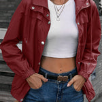 Casual Sportswear Solid Pocket Hooded Collar Outerwear