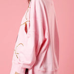 Christmas Lights Sequin Slit Pullover Sweatshirt