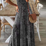 Celeste Boho Printed Strap Elastic Waist Maxi Dresses