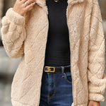 Zippered Diamond Plush Jacket