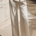 Double-Breasted Blazer & Wide-Leg Tailored Trousers Suit Set