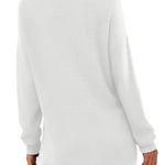 White V-neck Loose-fitting Sweater