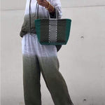 Women's Cotton and Linen Gradient Two-piece Set