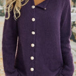 Solid Color Single-breasted Sweater Cardigan