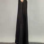 A-Line Loose Pockets See-Through Solid Color Round-Neck Cover-Up Midi Dresses