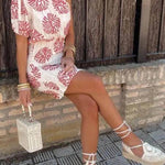 Modern Printed Wave Tube-Top Mini Dress