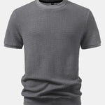 Short Sleeve Waffle Ribbed Hem T-Shirt