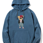 Hip Hop Style Bear Print Hoodie