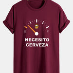 Regular Fit I Need Beer Print Cotton T-Shirt
