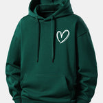 Heart Print Relax Fit Hoodie