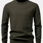 Checkerboard Textured Crew Neck Sweater