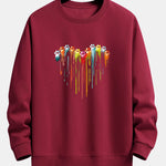Dissolving Paw Heart Print Relax Fit Sweatshirt