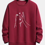 Cat High-Five Print Relax Fit Sweatshirt