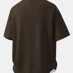 Relax Fit Milano Print 2 In 1 Notched Collar Waffle T-Shirt