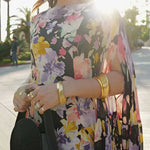 Boat Neck Floral Print High Low Hem Maxi Dress