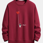 Heart Astronaut Print Relax Fit Sweatshirt