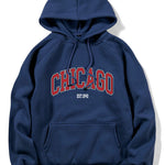 Chicago Letter Print Hoodie & Jogger Pants