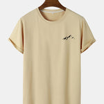Mountain Graphic Print Arc Hem T-Shirt