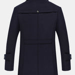 Quilted Lined Double Layer Detachable Scarf Neck Woolen Coat