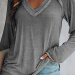 Margovil V Neck Long Sleeves Cozy Top
