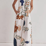 Margovil Tie Knot One Shoulder Floral Print Maxi Dress