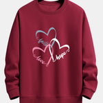 Heart Slogan Print Relax Fit Sweatshirt