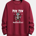 PEW PEW MADAFAKAS Wolf Print Relax Fit Sweatshirt