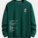 Rose Slogan Print Relax Fit Sweatshirt